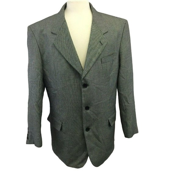 Alberto Celini Two Piece Suit Jacket Blazer Sports Coat Mens 42R Pants 36 Black - Picture 8 of 12